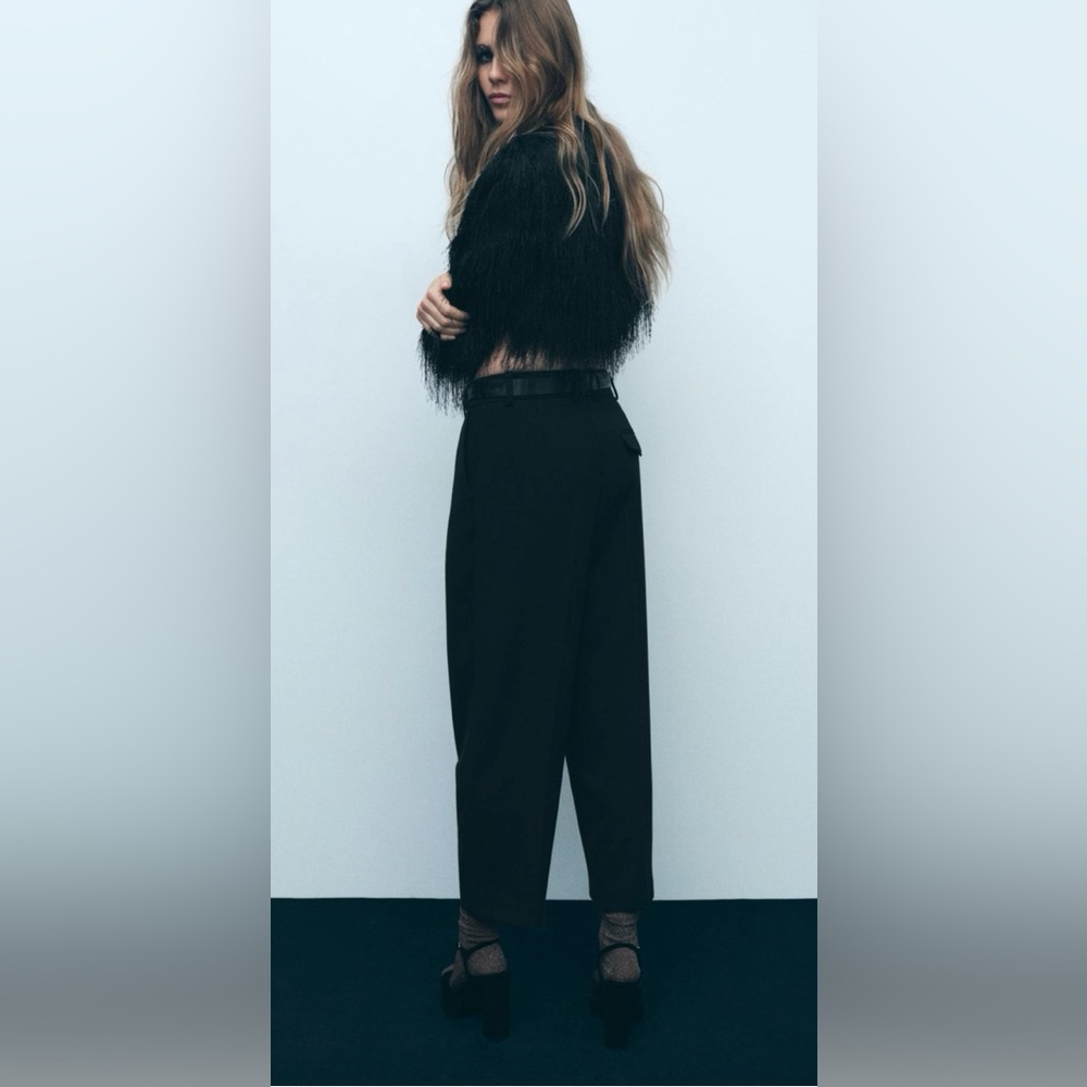 Zara Belted Pleated Pants - Picture 3 of 7